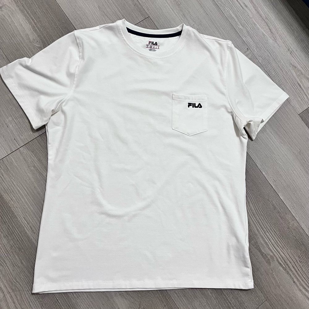 FILA Women White  Short Sleeve Shirt Made In Egypt Size M